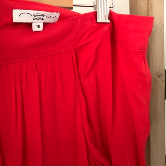 ♦️Coral Red maxi skirt with pockets - Picture 2 of 3